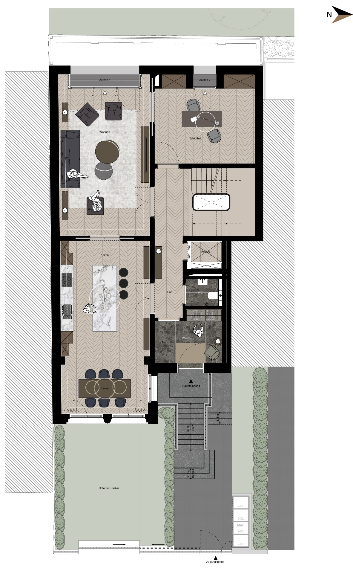 Villa Hochparterre Grundriss